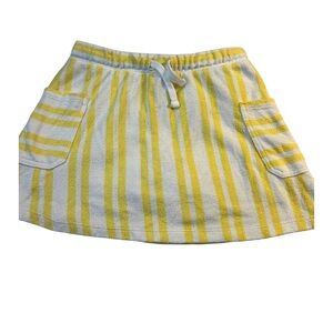 Cat & Jack Yellow and White Striped Terry Cloth Skirt